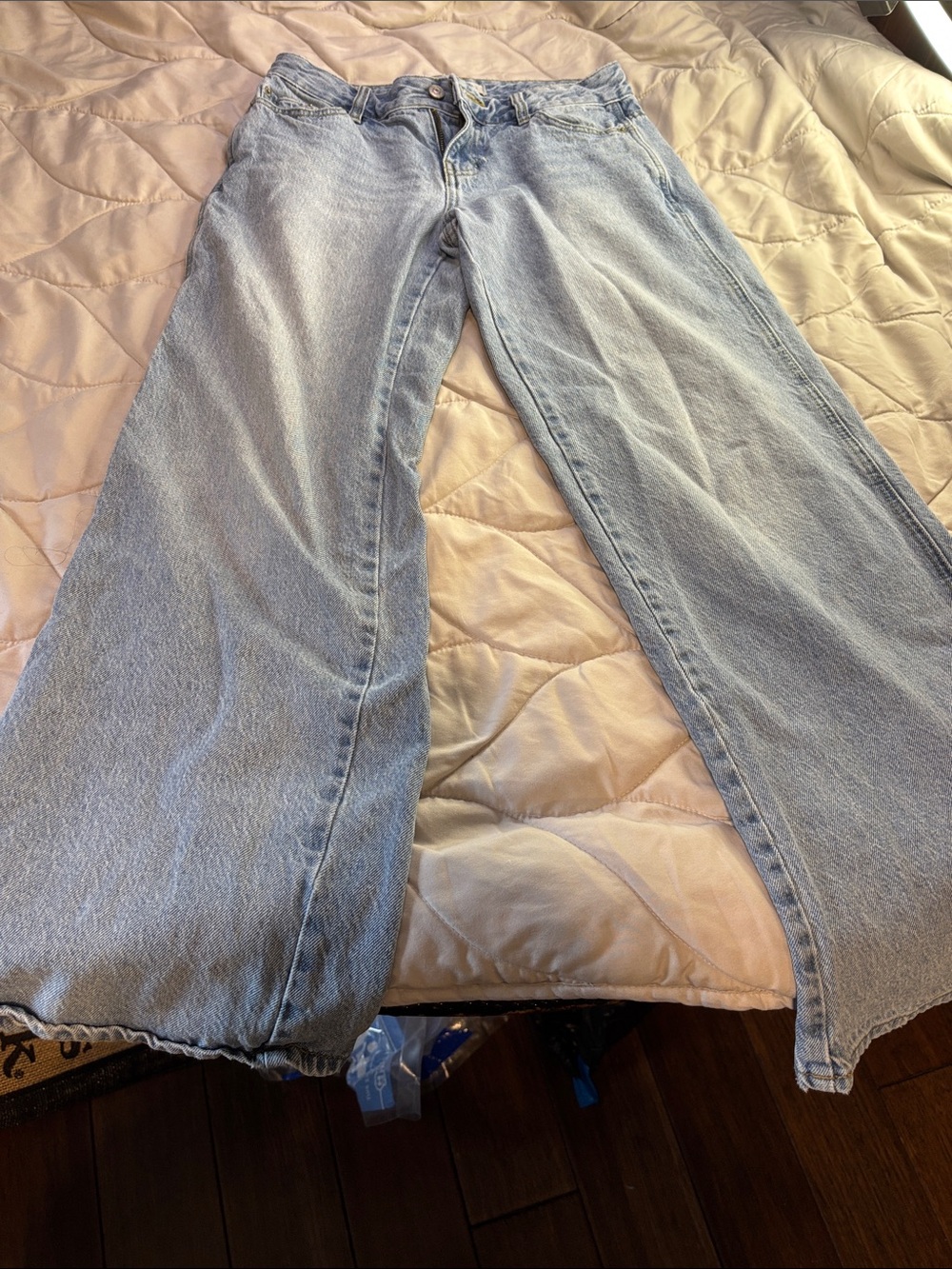 PacSun Light Blue High-Rise Wide Leg Jeans